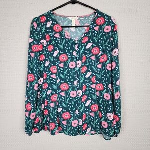 MATILDA JANE Yesteryear Long Sleeve Floral Blouse M